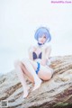 Coser @ 桜 桃 喵 Vol.036: 蕾姆 水 着 (48 photos)